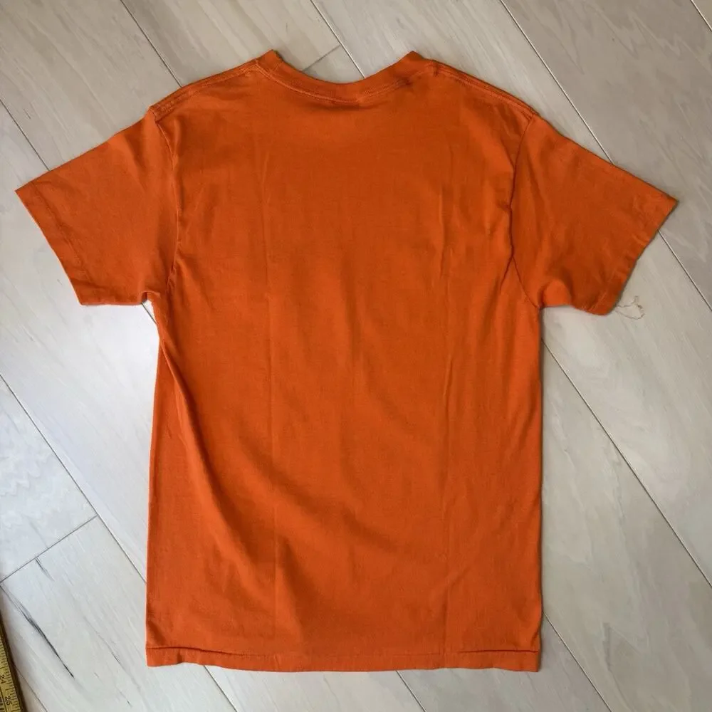 Vintage Denver Broncos Shirt Medium Orange 80s Made in USA NFL Football Elway - Picture 7 of 8